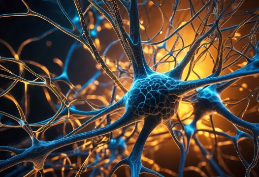 illustration, exploring intricate networks neurons synapses illuminated active human brain,