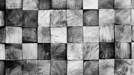 A monochrome photo of wooden blocks. Suitable for educational materials