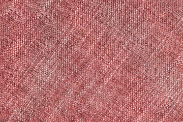 Coarse weave jacquard fabric texture background, red cloth texture. Textile background, furniture...