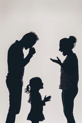 Silhouette of a man and a little girl, perfect for family and father-daughter concepts
