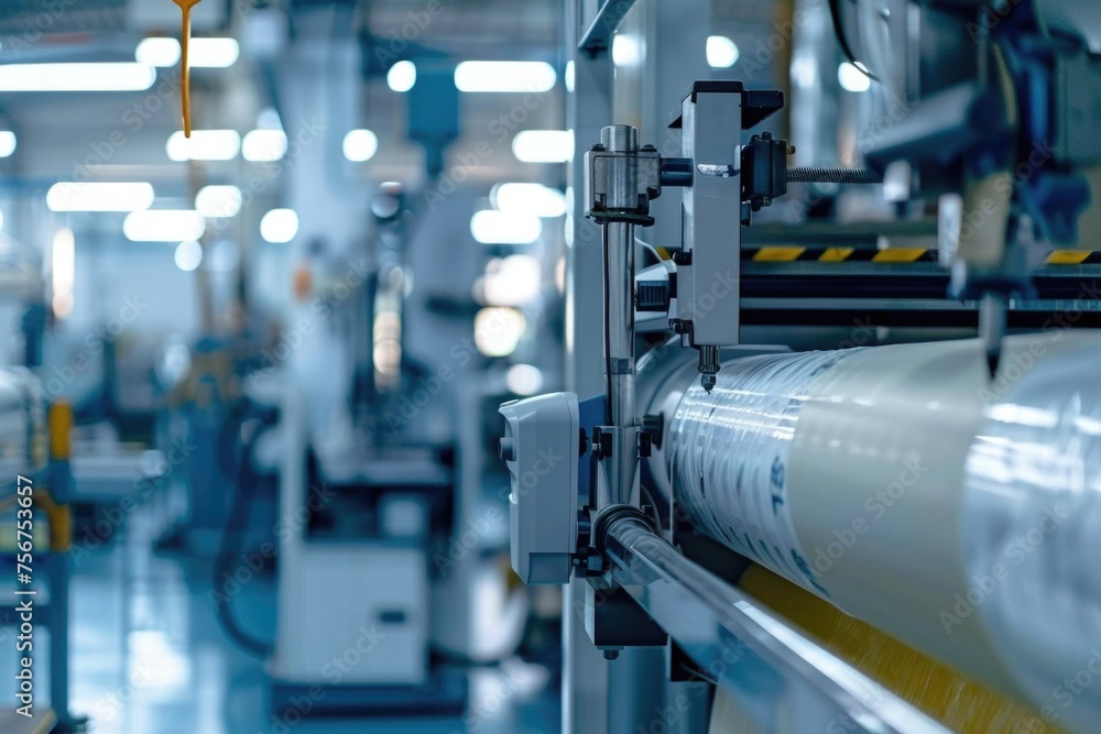 Poster A machine working in a factory. Suitable for industrial concepts