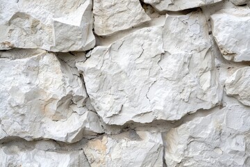 Detailed view of a sturdy wall constructed entirely of rocks, showcasing the texture and precision of the masonry work.