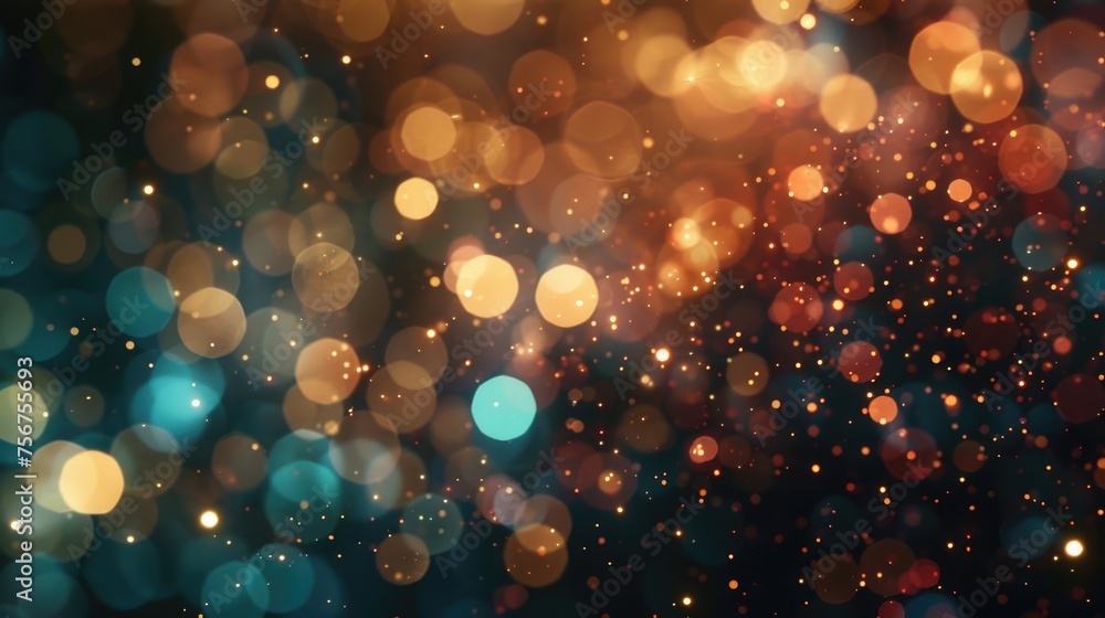Poster A blurred image of a cluster of colorful lights. Ideal for adding a vibrant touch to design projects