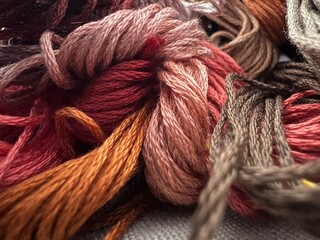 colorful embroidery threads