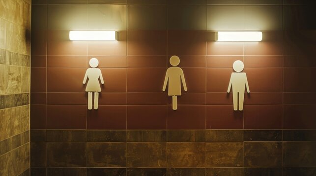 A bathroom with three quirky toilet paper men on the wall. Perfect for adding a touch of humor to any restroom