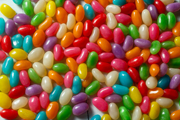 Fototapeta na wymiar Colorful Jelly Beans candy background