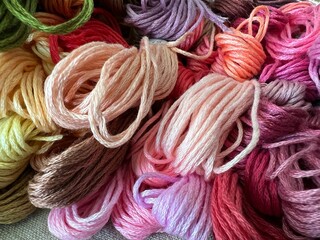 colorful embroidery threads