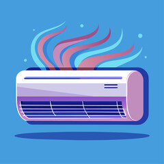 Air conditioner vector illustration in flat design. Air conditioner icon.