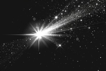 Fototapeta premium A striking black and white image of a star burst. Perfect for adding a touch of drama to your design projects