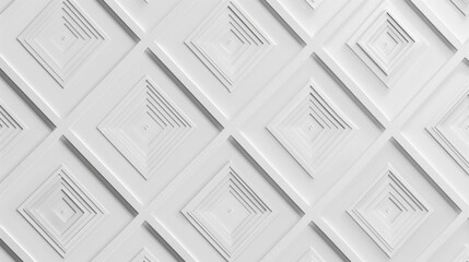 Detailed shot of white wall with squares, perfect for architectural backgrounds