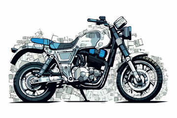 cafe racer motorcycle sketch illustration