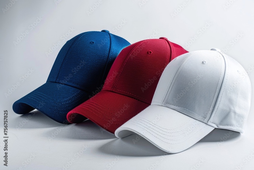 Poster three hats placed side by side, versatile image for various concepts