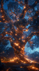 Fototapeta premium Sun rays in the forest. AI generated art illustration.