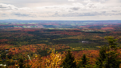 Fototapeta na wymiar Mont Ham, Canada - September 25 2020: Panorama view from the Mont Ham in Quebec Canada