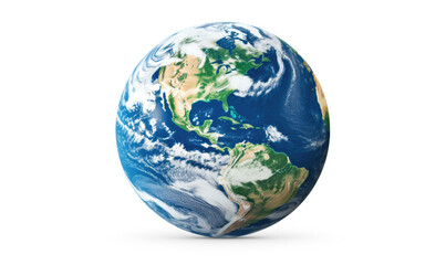 Fototapeta premium Earth Globe on a White Background, Ideal for Global Concepts, Travel Promotions, or Educational Materials