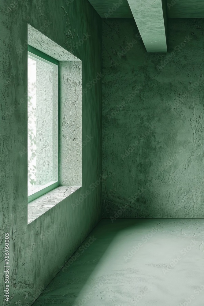 Aufkleber a simple image of an empty room with a window. suitable for various design projects