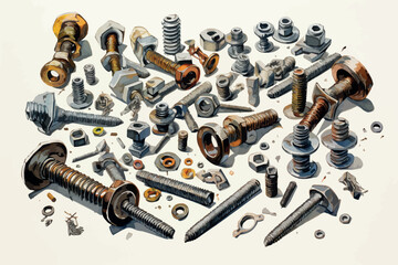 screws nuts bolts washers screws loose in assortment
