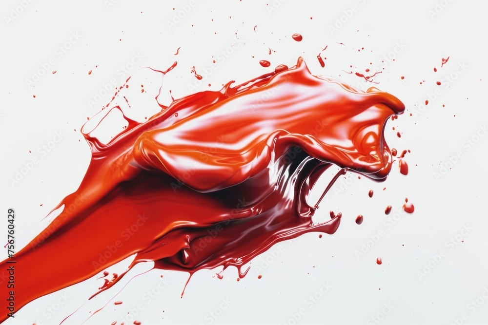 Poster close up of red liquid on white surface, suitable for various uses