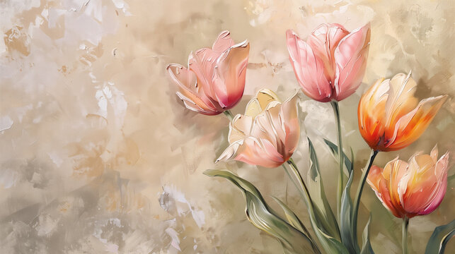 Tulips art background