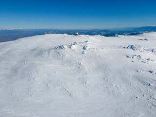 Aerial view of Vitosha Mountain near Cherni Vrah peak, Bulgaria