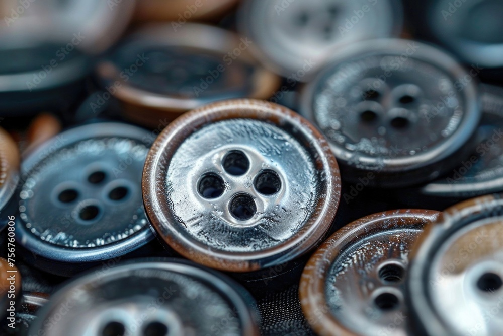 Leinwandbilder a collection of buttons arranged neatly on a table. perfect for crafts or sewing projects