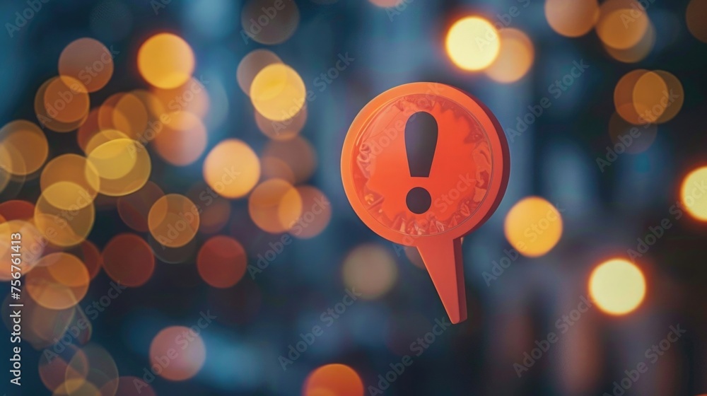 Poster A close up of a red object with a question mark, suitable for educational and business concepts