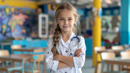Future surgeon girl kid