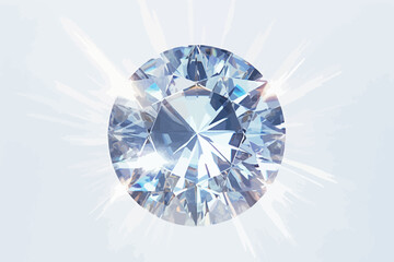 Custom blinds with your photo Big shiny princess cut diamond or gem. 3d illustration on white background