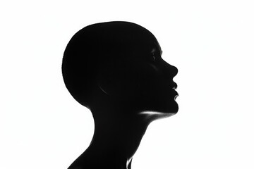 Obraz premium Close-up black and white photo of a woman's head. Suitable for various design projects