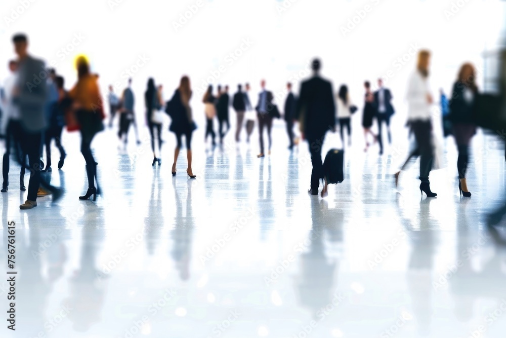 Poster a group of people in a blurry image. suitable for various concepts