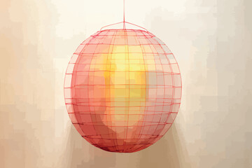 Red lantern chinese lantern That cuts out the background, creates a white background.