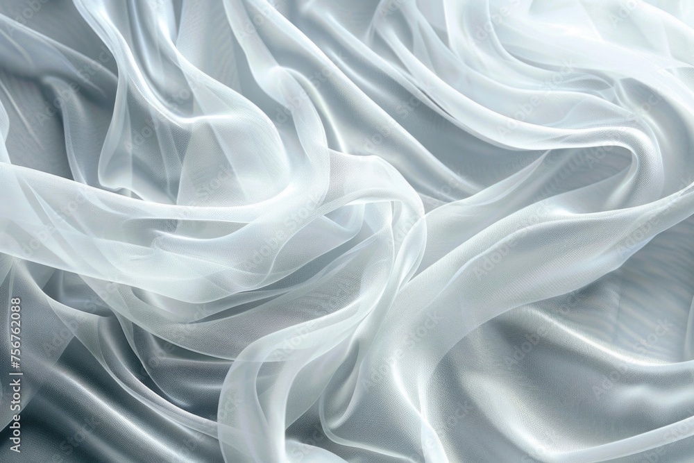 Poster detailed close up view of a white fabric. ideal for backgrounds and textures