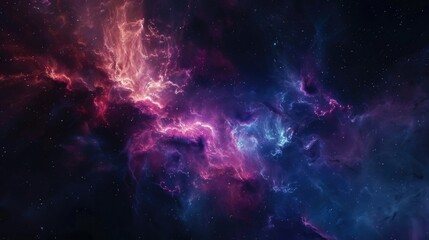 A stunning purple and blue nebula with twinkling stars. Perfect for sci-fi and space-themed projects - obrazy, fototapety, plakaty