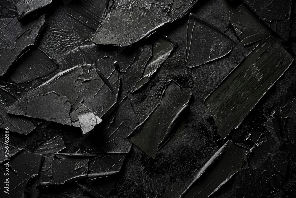 Poster Close-up view of black paint. Suitable for art and design projects