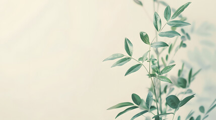 Fototapeta na wymiar A zen plant background, plant background for text and presentations