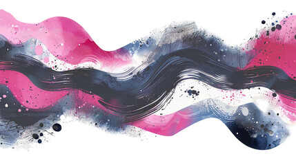The abstract wavy graphic design flat pattern of an aquarelle brush painting texture