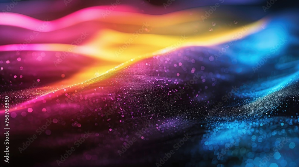 Poster A close-up shot of a blurry background with vibrant lights. Ideal for adding a touch of abstract beauty to your design projects