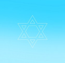 star of david, jews jewish symbol logo illustration on blue background 