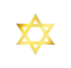 Golden star of david, jews jewish symbol logo illustration on white background 