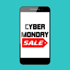 cyber monday sale banner Vector illustration background template advertising leaflet