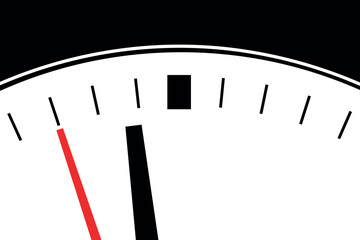 macro closeup watch hands midnight deadline countdown schedule vector illustration
