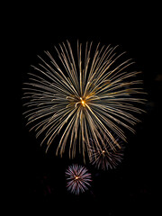 Montreal, Canada - June 29 2019: The firework show in La Ronde Montrealv