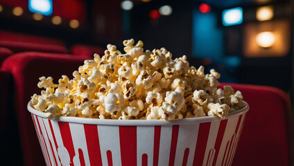 Kinowy seans w kinie z Popcornem - obrazy, fototapety, plakaty