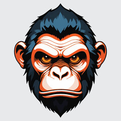 ape head vector isolated