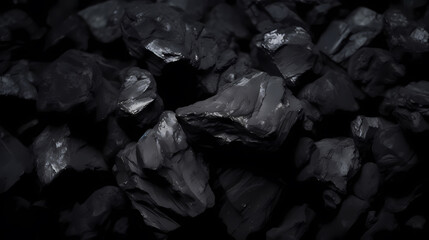 Close-up photo of crushed coal - obrazy, fototapety, plakaty