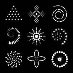 Set of Dots Elements for Design. Abstract Icons. - 756769263