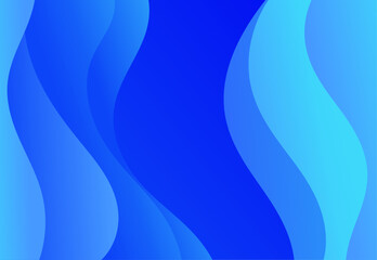Abstract realistic light blue background with curve wavy lines and layers shadow