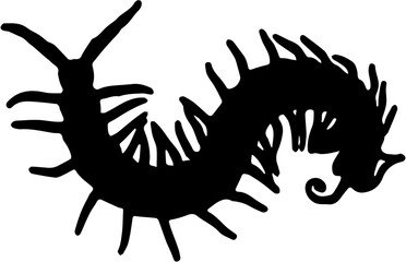 Silhoueteeof a centipede 