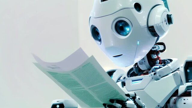 robot reading a document