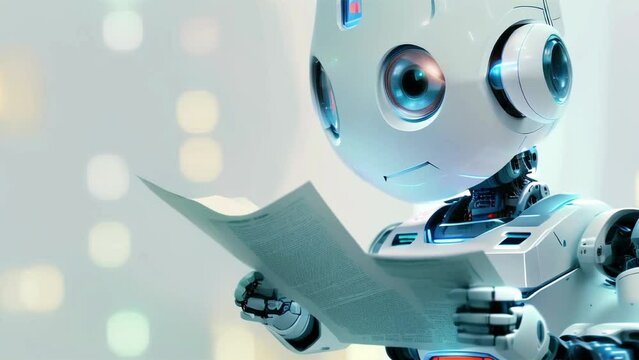 robot reading a document
